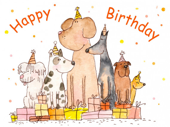 Biglietti di auguri di compleanno con gatti e cani: 7 design