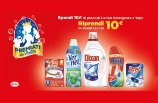 Henkel "Premiati dal pulito": Spendi almeno 10 euro di prodotti Henkel Detergenza e Vape e ricevi 10 euro in buoni sconto!