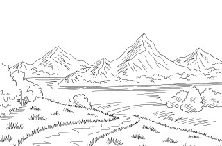 Paesaggio montagna da colorare: 9 disegni gratis