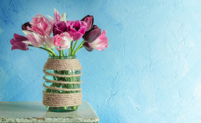 decorare vasi fiori, fai da te, metodi di decorazione