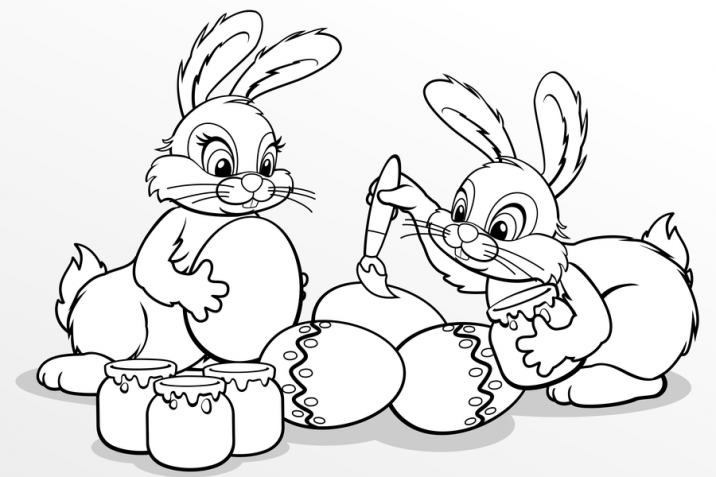 Disegni da colorare per le feste di Pasqua: il coniglietto 