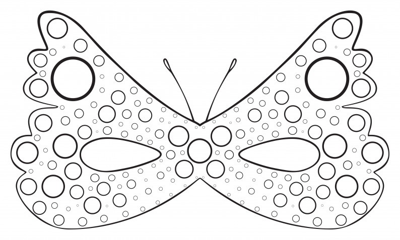 Maschera farfalla da colorare: 7 disegni da scaricare gratis
