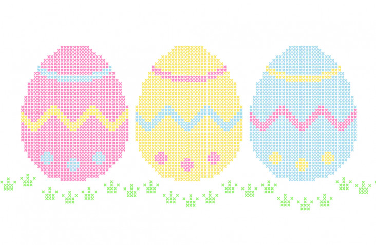 Uova di Pasqua a punto croce: 11 schemi gratis