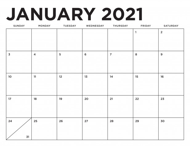 Calendario gennaio 2021 da stampare: 11 modelli gratis