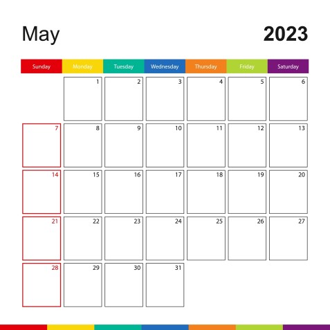Calendario maggio 2023 da stampare: 9 modelli gratis