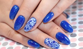 nail art, blu elettrico, unghie