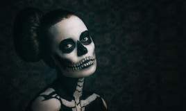 halloween, trucco, scheletro