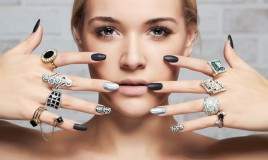 nail art, nero e argento, decorazione unghie