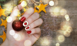nail art, stella di Natale, decorazione Poinsettia