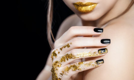 nail art, foglia oro, decorazione unghie
