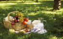picnic, tovaglia, cestino, campagna, natura, cibo