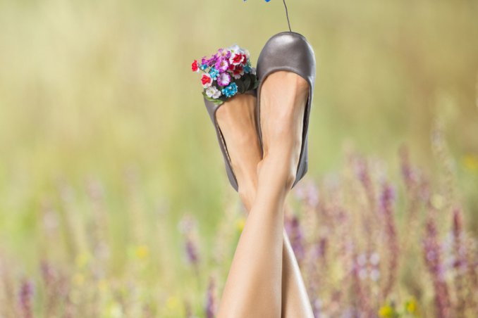 scarpe estate decorazione fiori