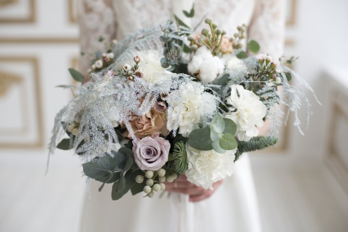 bouquet da sposa, fiori invernali, matrimonio, inverno