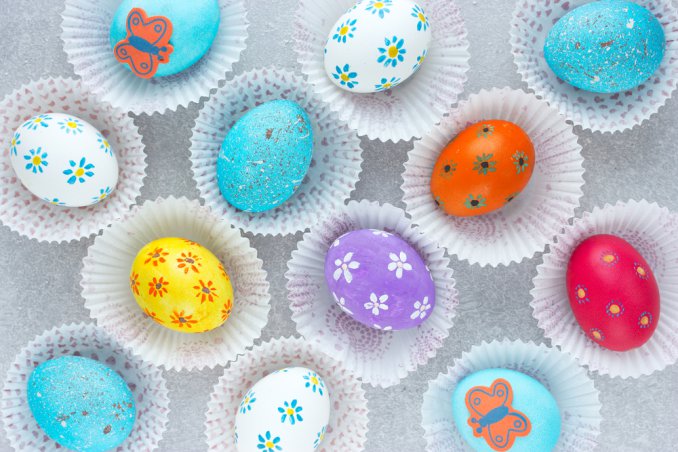 decorare uova polistirolo, decorare uova di Pasqua