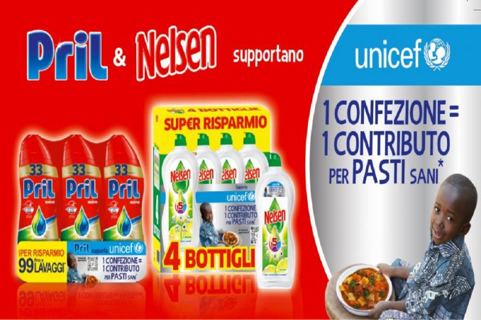 Acquista i prodotti Pril e Nelsen e aiuta l’UNICEF a combattere la malnutrizione
