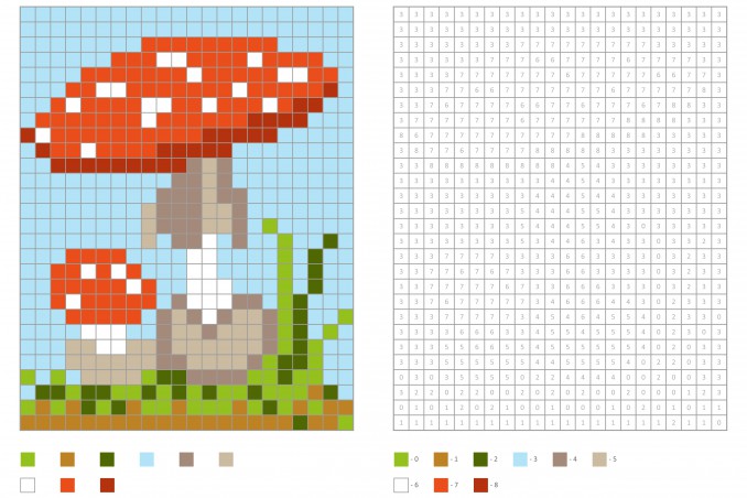 pixel art autunno, schemi pixel autunno