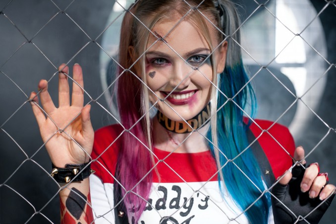 halloween, trucco viso, harley quinn