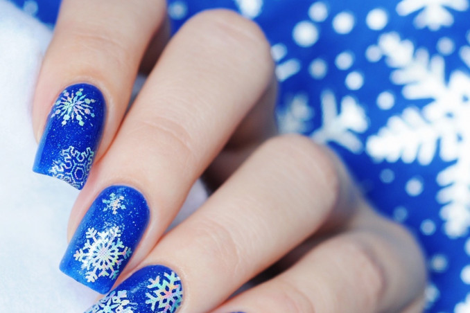 nail art, fiocchi di neve, decorazione unghie