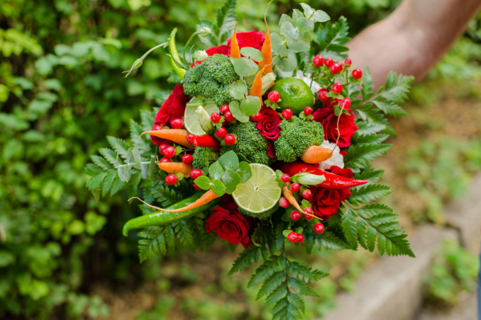 bouquet sposa verdure, bouquet verdure, bouquet ortaggi