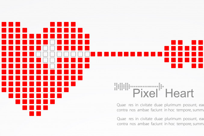 cuori pixel art, pixel art cuore